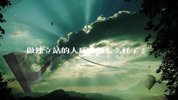做独立站的人后来都怎么样了?