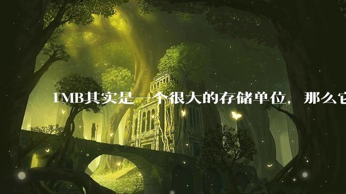 1MB其实是一个很大的存储单位，那么它的存储容量究竟有多大？